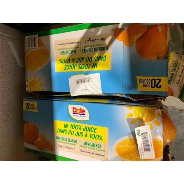 Dole sliced peaches in juice, 2 packs of 20 cups