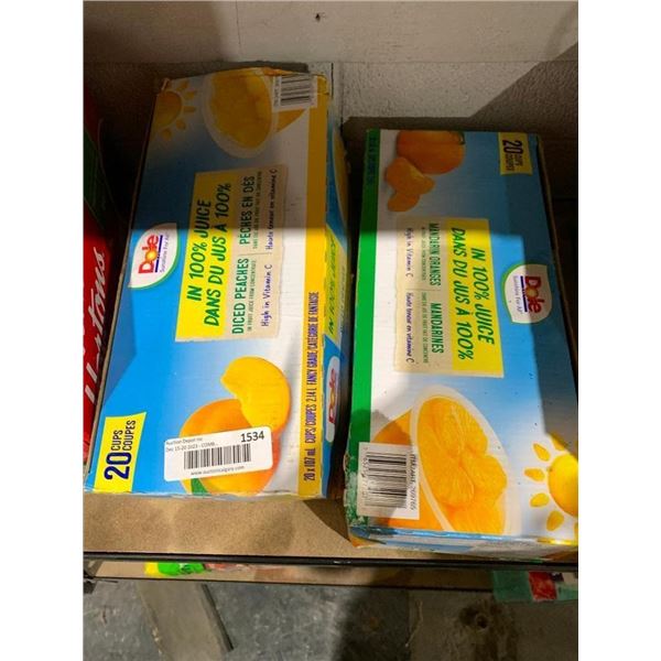 Dole sliced peaches in juice, 2 packs of 20 cups