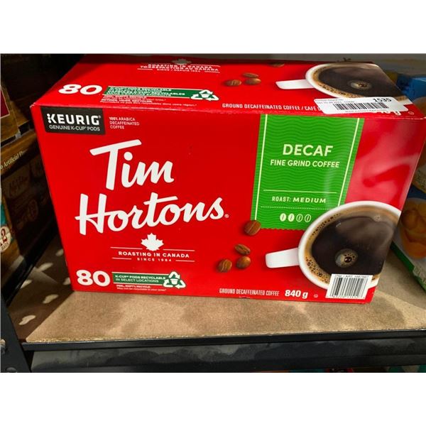 Tim Hortons Decaf keurig pods. 80 coffee pods