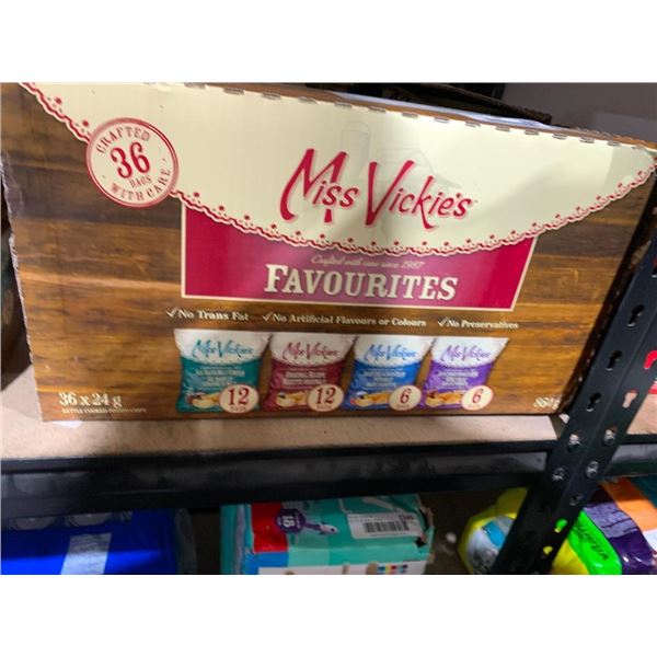 Miss Vickies kettle cooked chips, variety pack. 36x24g