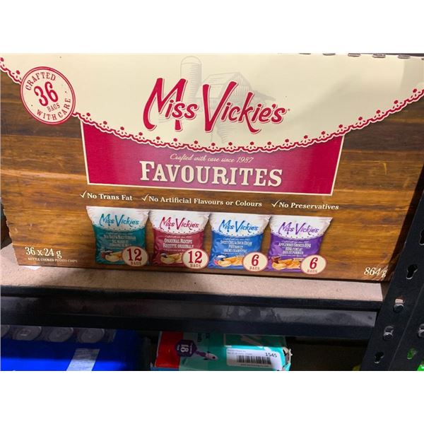 Miss Vickies kettle cooked chips, variety pack. 36x24g