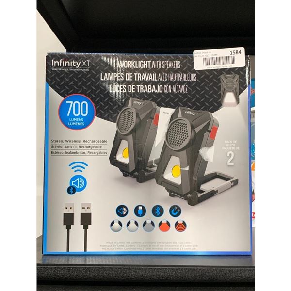Infinity x1 worklight with speakers, pack of 2