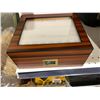 Image 2 : Cigarol Cigar Humidor Box Glass-lid MDF Cedar Wood Humidor For Cigars Storage Box