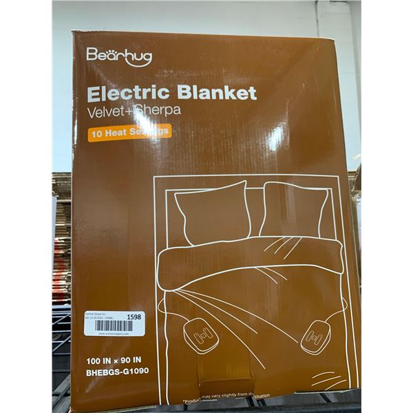 BearHug Electric Blanket Velvet & Sherpa 100" x 90"