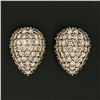 Image 2 : 18K Gold 6.5 ctw Fancy Champagne Diamond Large Domed Tear Drop Earring w/ Enhanc