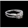 Image 1 : 14KT White Gold 0.61 ctw Diamond Engagement Ring