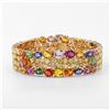 Image 1 : 31.68 ctw Multi-Color Sapphire and 13.37 ctw Diamond 14K Yellow Gold Bracelet