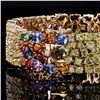 Image 2 : 31.68 ctw Multi-Color Sapphire and 13.37 ctw Diamond 14K Yellow Gold Bracelet