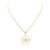 Image 2 : Plumeria Shaped Mother of Pearl Pendant and Chain - 14KT Yellow Gold