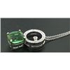 Image 6 : NEW 18k Gold 3.85 ctw Fiery Blue Green Tourmaline & Diamond Dangle Pendant & Cha