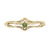 Image 1 : Antique Victorian 14k Gold Peridot Seed Pearl Hand Engraved Open Bar Brooch Pin