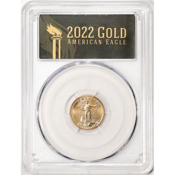 2022 $5 American Gold Eagle Coin PCGS MS70 First Strike