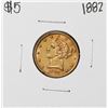 Image 1 : 1882 $5 Liberty Head Half Eagle Gold Coin