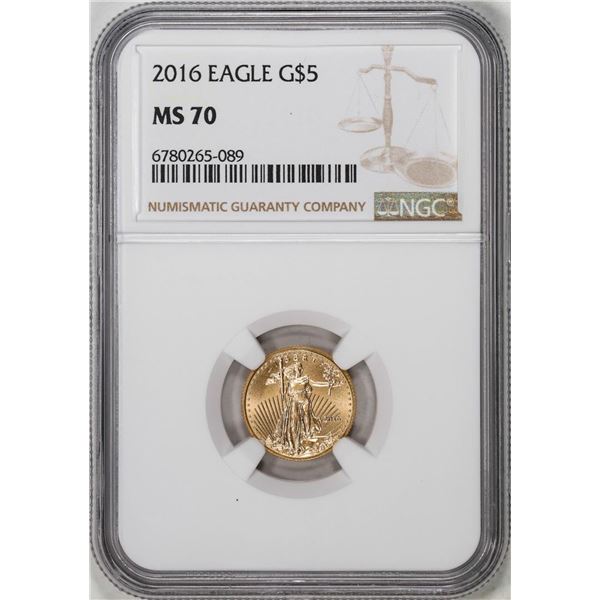 2016 $5 American Gold Eagle Coin NGC MS70