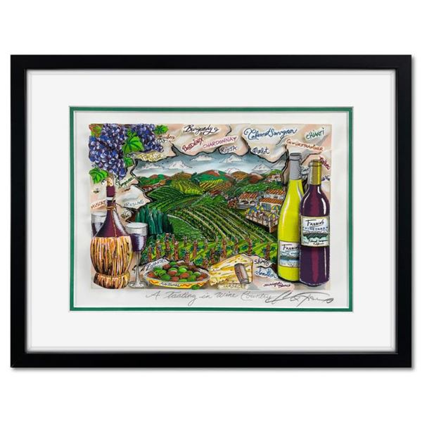 Charles Fazzino "A Tasting in Wine Country (Green)" Serigraph on Paper