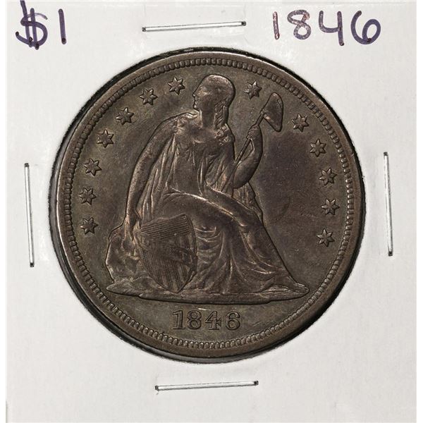 1846 $1 Seated Liberty Silver Dollar Coin