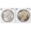 Image 1 : Lot of (2) 1921 $1 Morgan Silver Dollar Coins