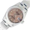 Image 1 : Rolex Ladies Stainless Steel Salmon Arabic Datejust Wristwatch