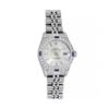 Image 2 : Rolex Ladies Stainless Steel Sapphire and Diamond Datejust Wristwatch