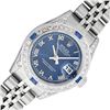Image 1 : Rolex Ladies Stainless Steel Blue Roman Sapphire and Diamond Datejust Wristwatch