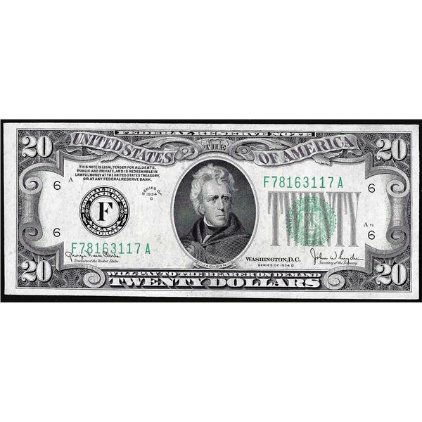 1934D $20 Federal Reserve Note Atlanta