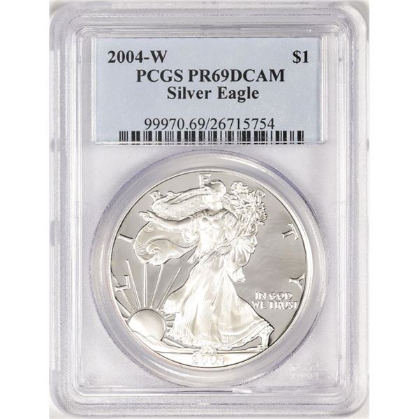 2004-W $1 Proof American Silver Eagle Coin PCGS PR69DCAM