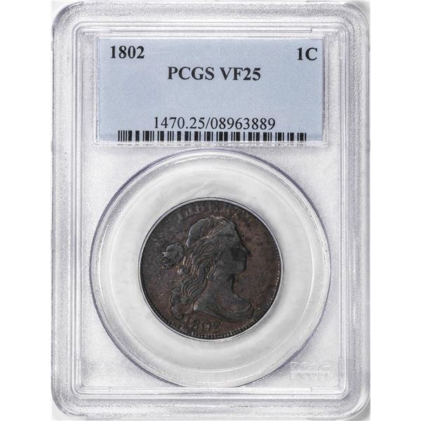 1802 Draped Bust Large Cent Coin PCGS VF25