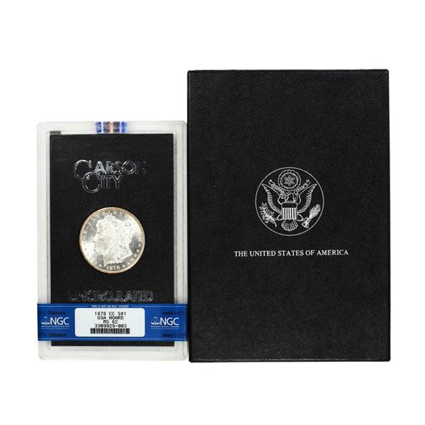 1878-CC $1 Morgan Silver Dollar Coin GSA Hoard Uncirculated NGC MS62 w/ Box