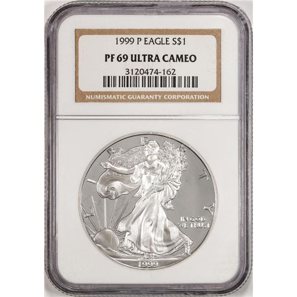 1999 $1 Proof American Silver Eagle Coin NGC PF69 Ultra Cameo