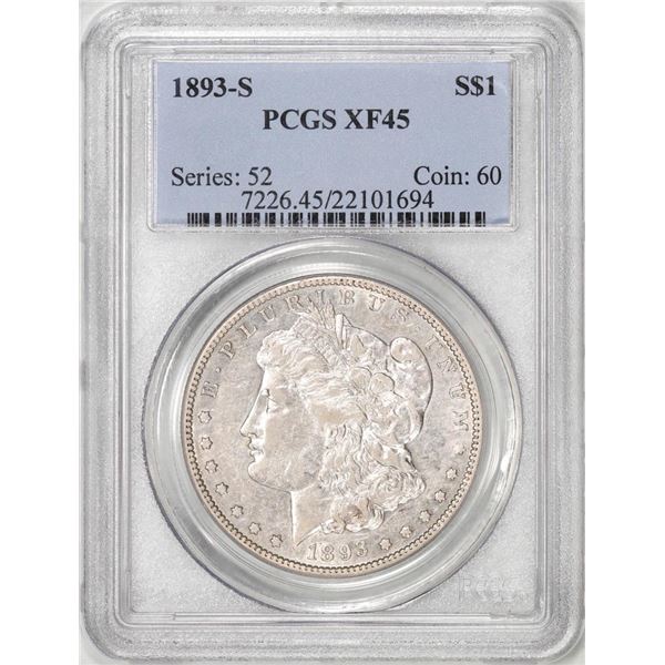 1893-S $1 Morgan Silver Dollar Coin PCGS XF45