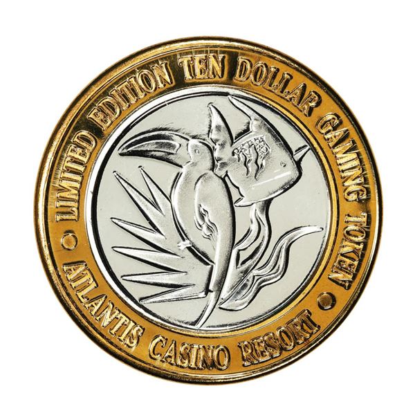 .999 Fine Silver Atlantis Casino & Resort Reno, NV $10 Limited Edition Gaming Token