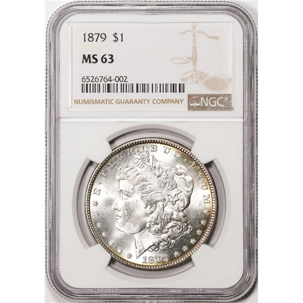 1879 $1 Morgan Silver Dollar Coin NGC MS63