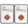 Image 1 : Lot of (2) 1946-S Lincoln Wheat Cent Coins NGC MS67RD