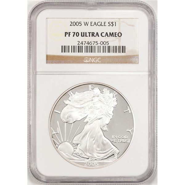 2005-W $1 Proof American Silver Eagle Coin NGC PF70 Ultra Cameo