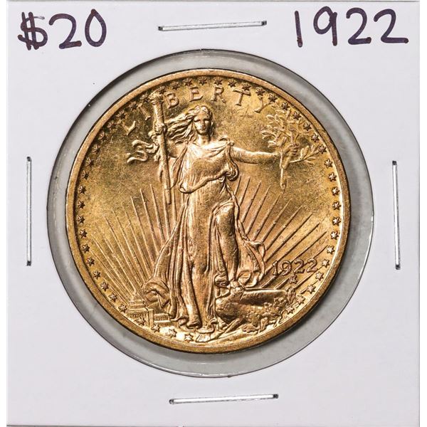 1922 $20 St. Gaudens Double Eagle Gold Coin