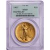 Image 2 : 1907 High Relief $20 St. Gaudens Double Eagle Gold Coin PCGS MS61 Old Green Holder