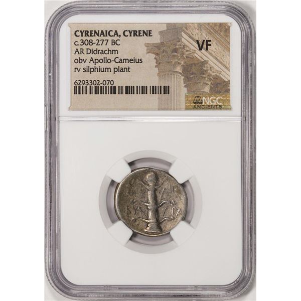 c.308-277 BC Cyrenaic Cyrene AR Didrachm Ancient Coin NGC VF