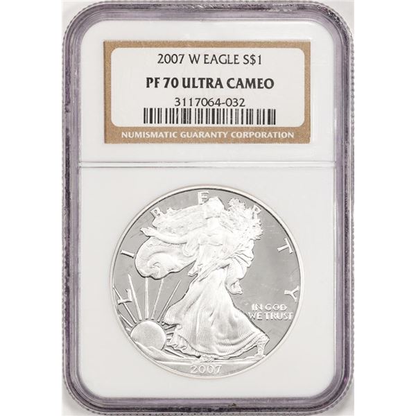 2007-W $1 Proof American Silver Eagle Coin NGC PF70 Ultra Cameo