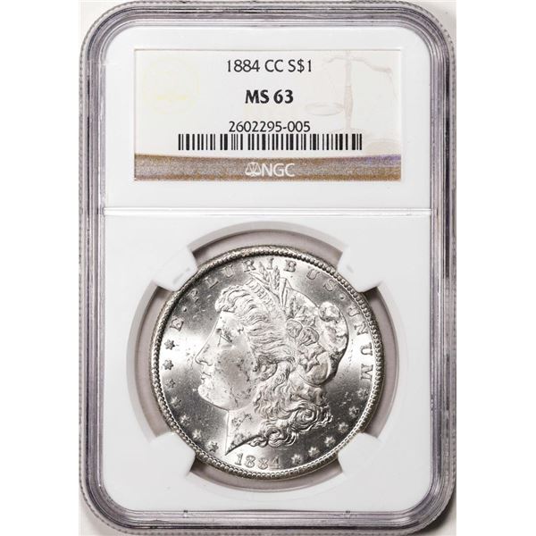 1884-CC $1 Morgan Silver Dollar Coin NGC MS63