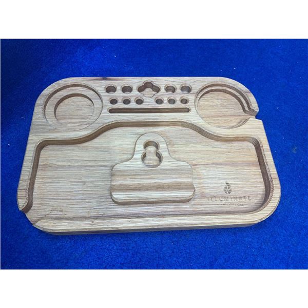 Illuminate Wooden Rolling Tray Red Oak