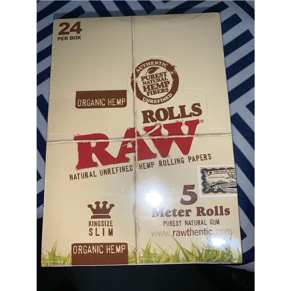 RAW 5 meter rolling papers 24 pack