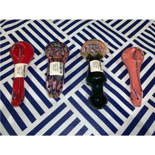 Lot of 4 glass pipes