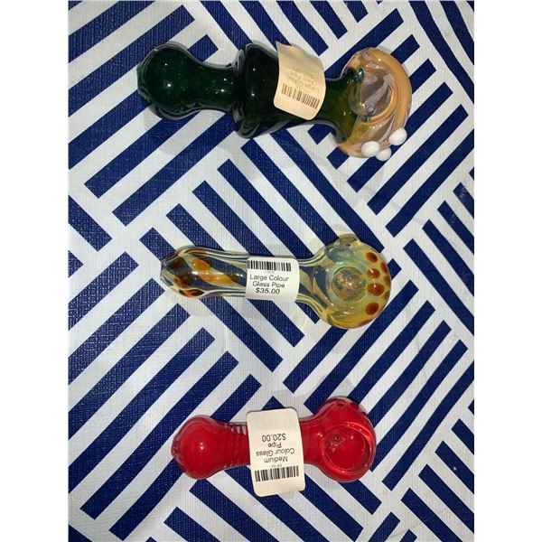 Lot of 3 glass pipes