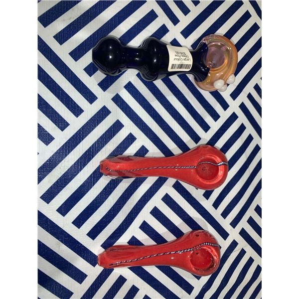 Lot of 3 glass pipes