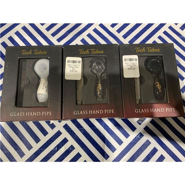 lot of 3 Tech tubes 3" glass pipe set