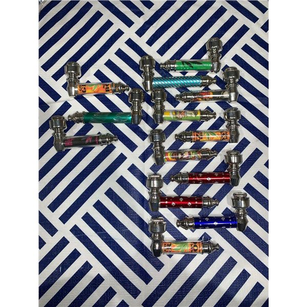 Lot of 13 metal pipes with cover