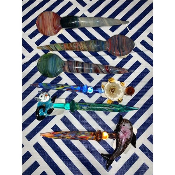 Lot of 6 smoking glass accessories