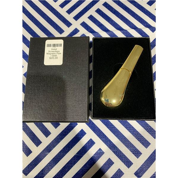 Lot of 2 metal screenless magnetic gold pipes