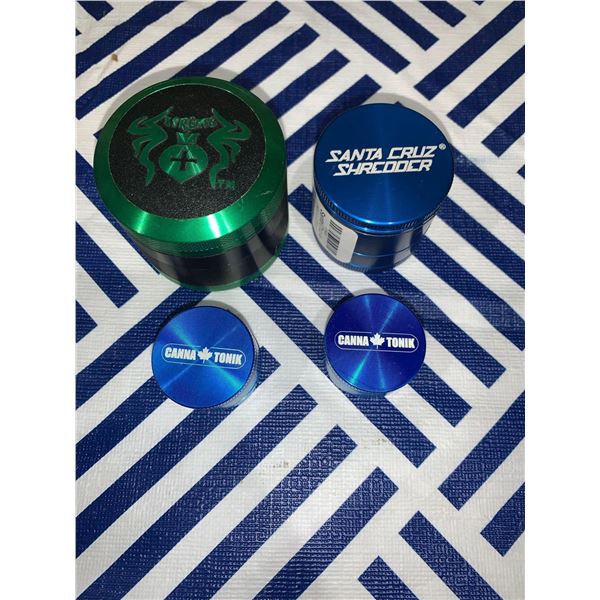 Lot of 4 herb grinders mixed sizes