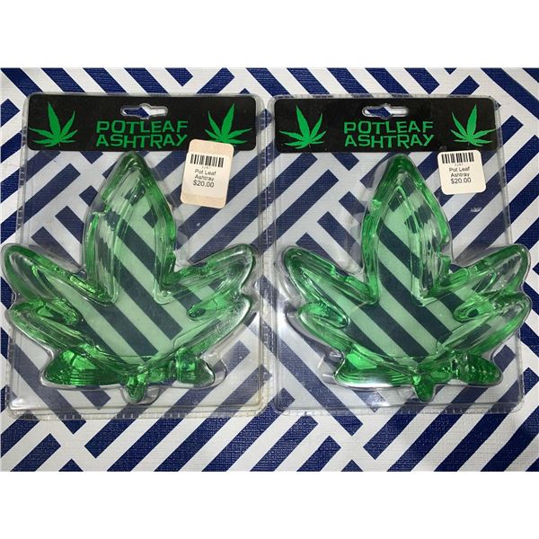 Lot of 2 pot leaf ash trays